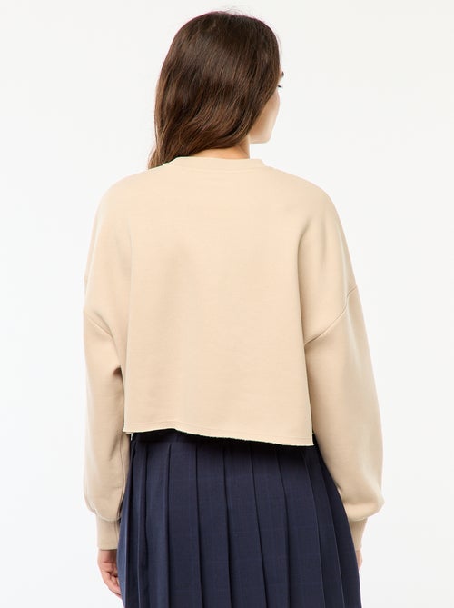 Camisola de gola redonda em moletom - Kiabi