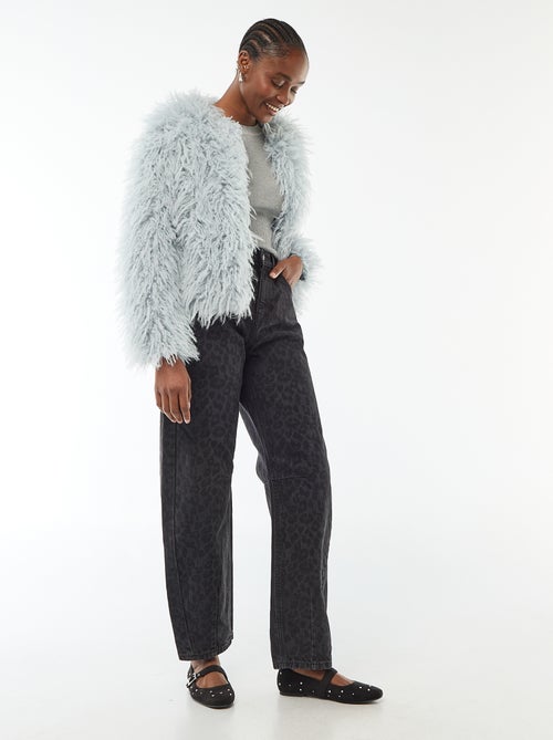 Camisola de gola redonda em rib canelado - Kiabi