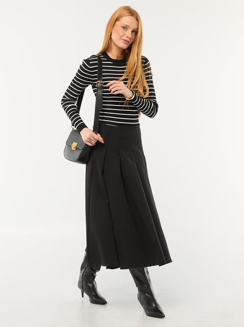 Camisola de gola redonda em rib canelado - Kiabi