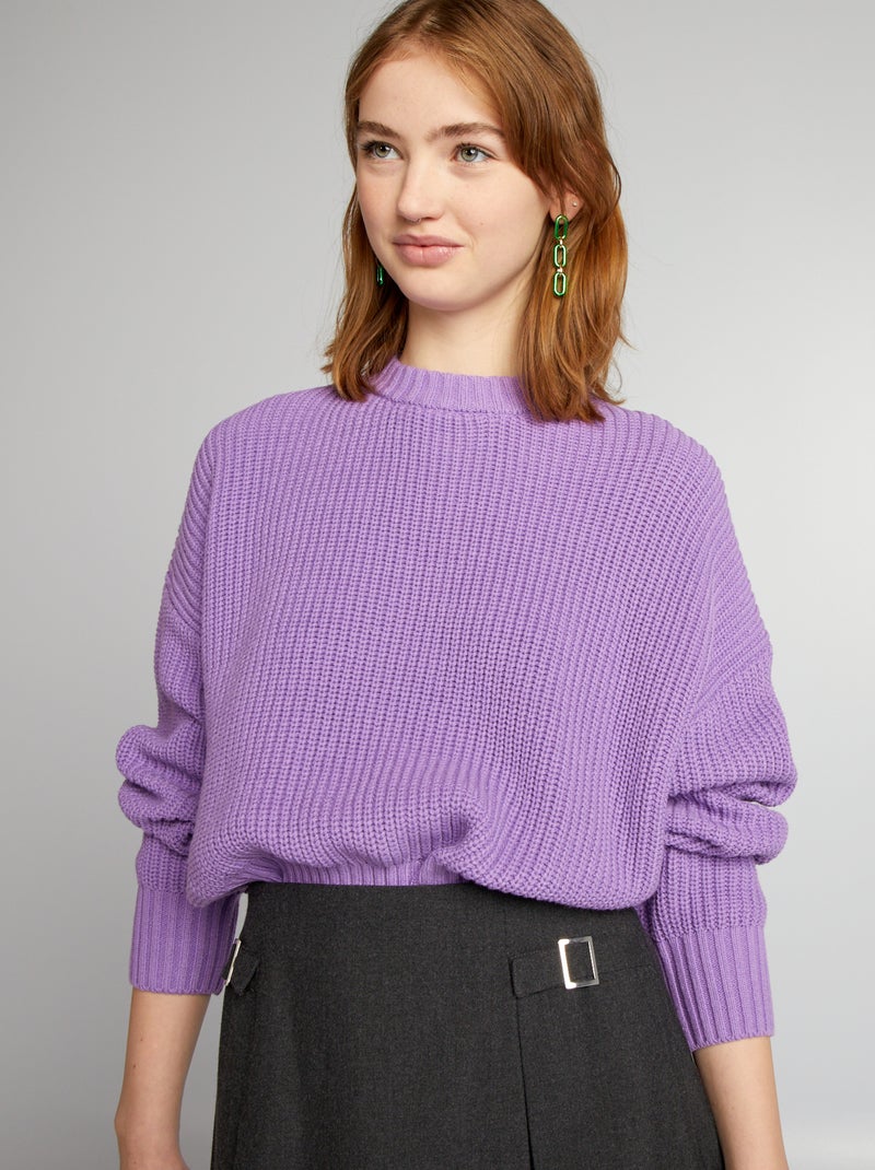Camisola de gola redonda estilo tricô VIOLETA - Kiabi