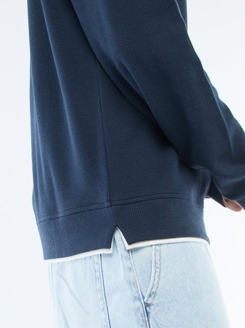 Camisola de gola redonda favo de mel - Kiabi