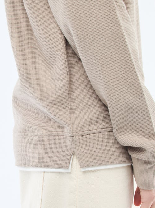 Camisola de gola redonda favo de mel - Kiabi