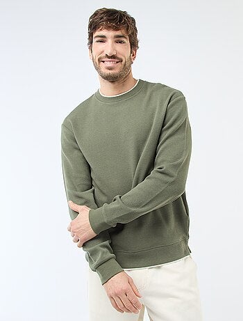 Camisola de gola redonda favo de mel