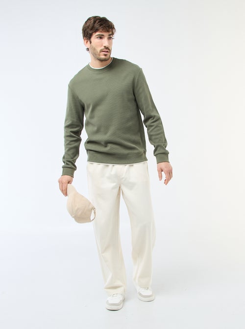 Camisola de gola redonda favo de mel - Kiabi