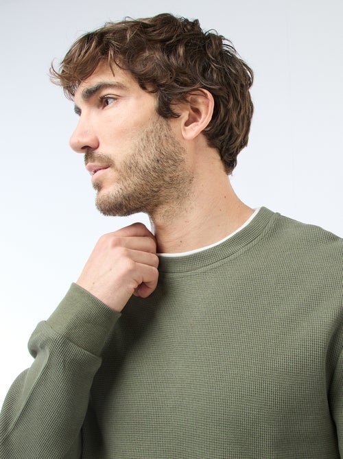 Camisola de gola redonda favo de mel - Kiabi