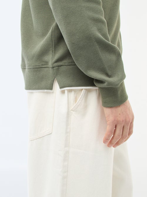 Camisola de gola redonda favo de mel - Kiabi