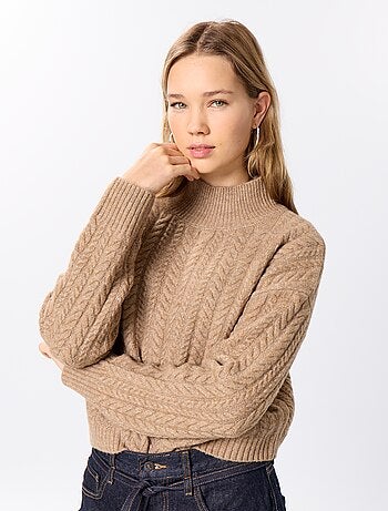 Camisola de gola subida lisa