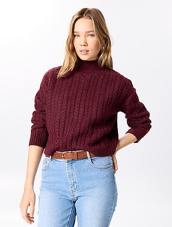 Camisola de gola subida lisa