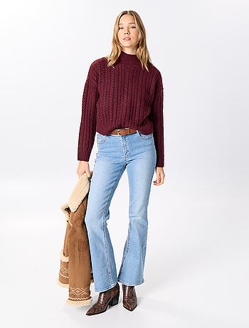 Camisola de gola subida lisa