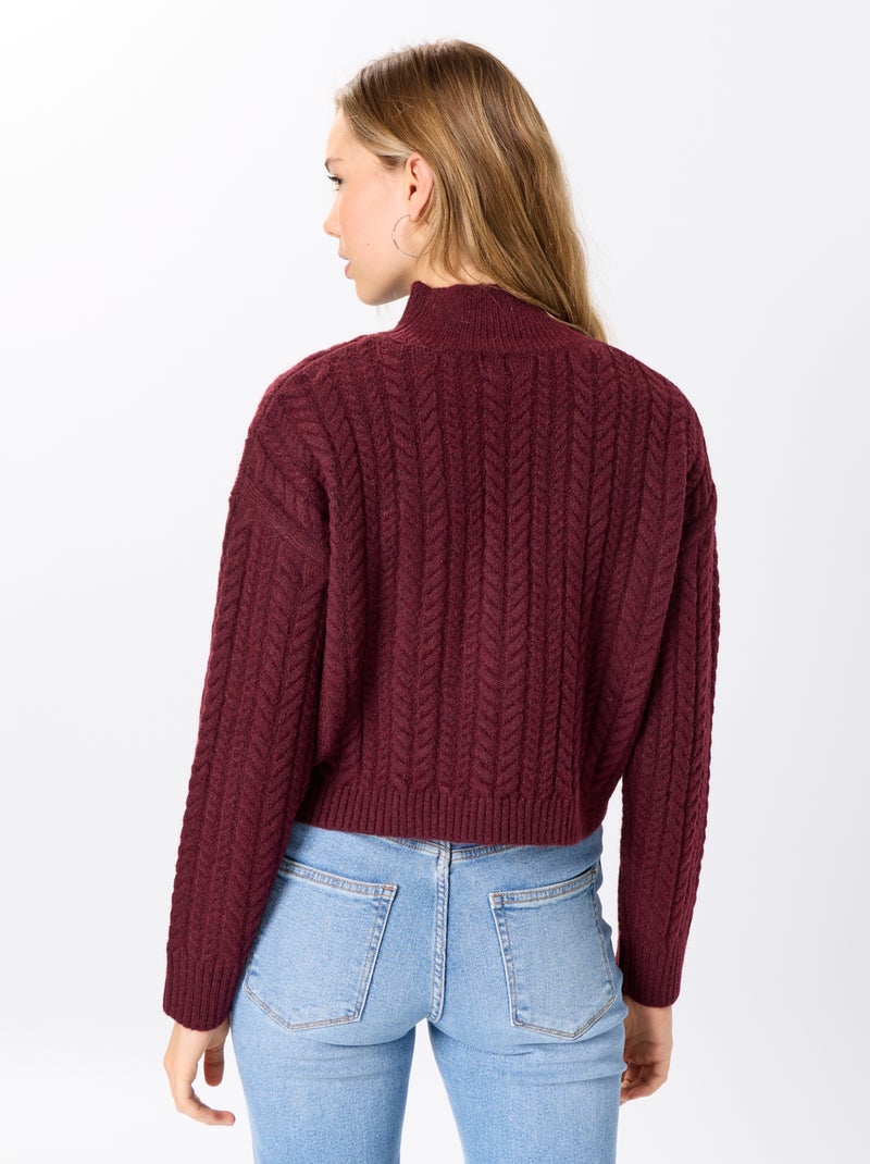 Camisola de gola subida lisa Vermelho - Kiabi