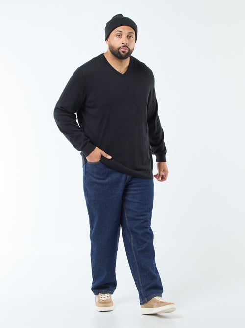 Camisola de Gola V em Malha Fina - Kiabi