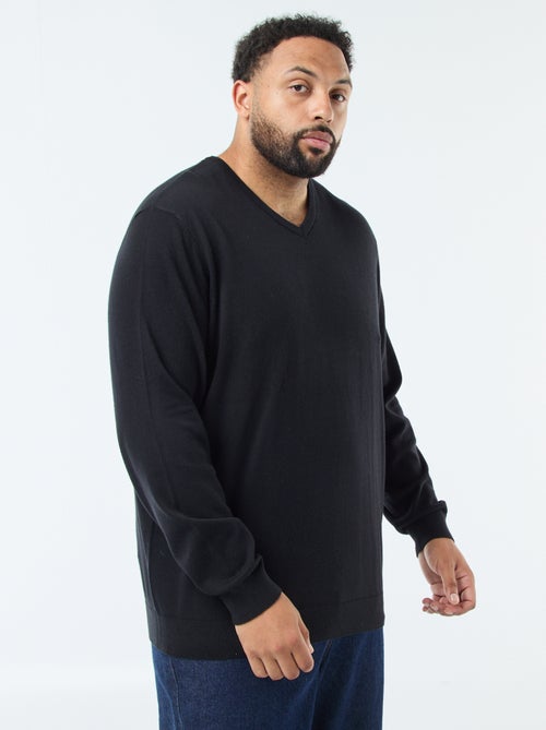 Camisola de Gola V em Malha Fina - Kiabi