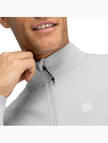 Camisola de golfe com fecho zipper de um quarto para homem