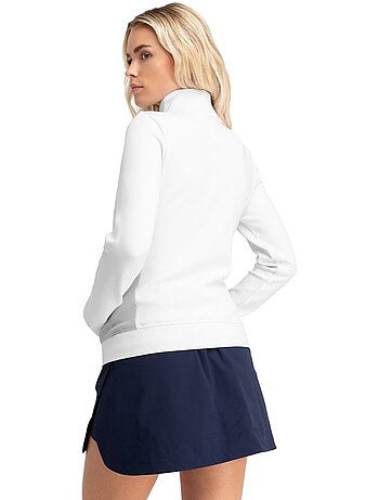 Camisola de golfe com fecho zipper de um quarto para mulher