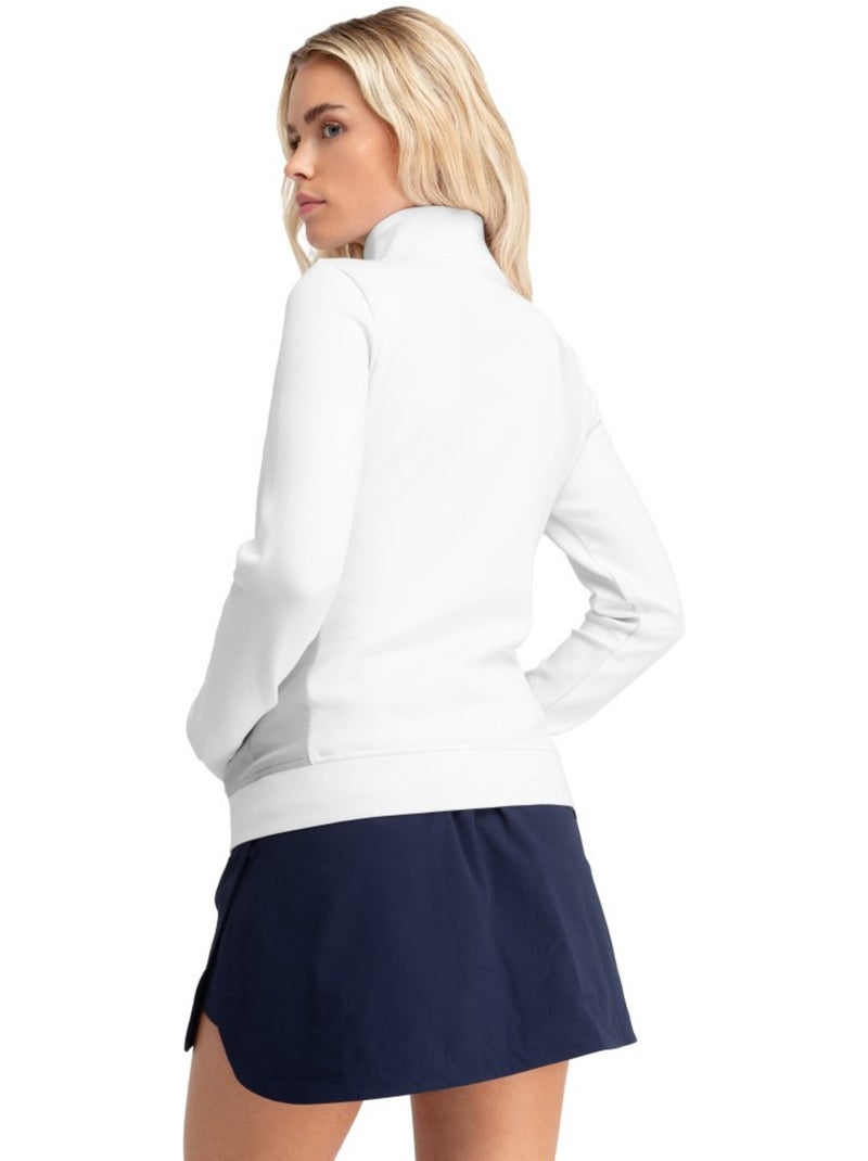 Camisola de golfe com fecho zipper de um quarto para mulher Branco - Kiabi
