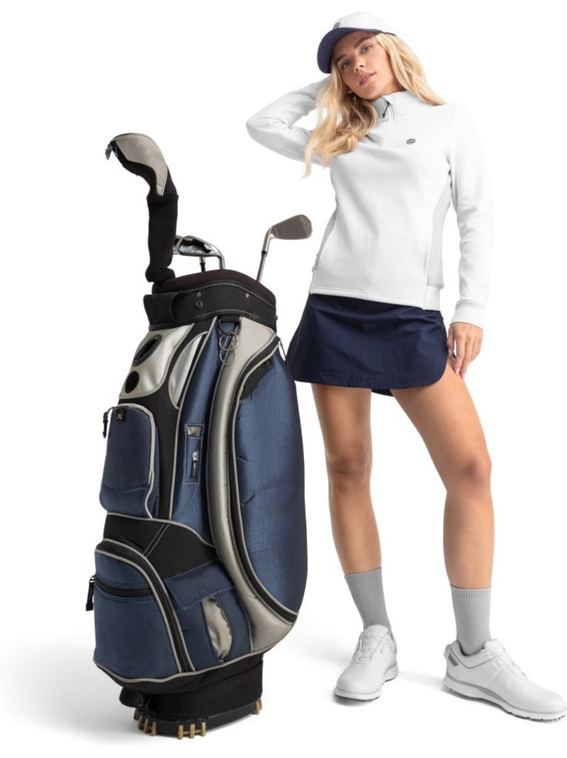 Camisola de golfe com fecho zipper de um quarto para mulher Branco - Kiabi