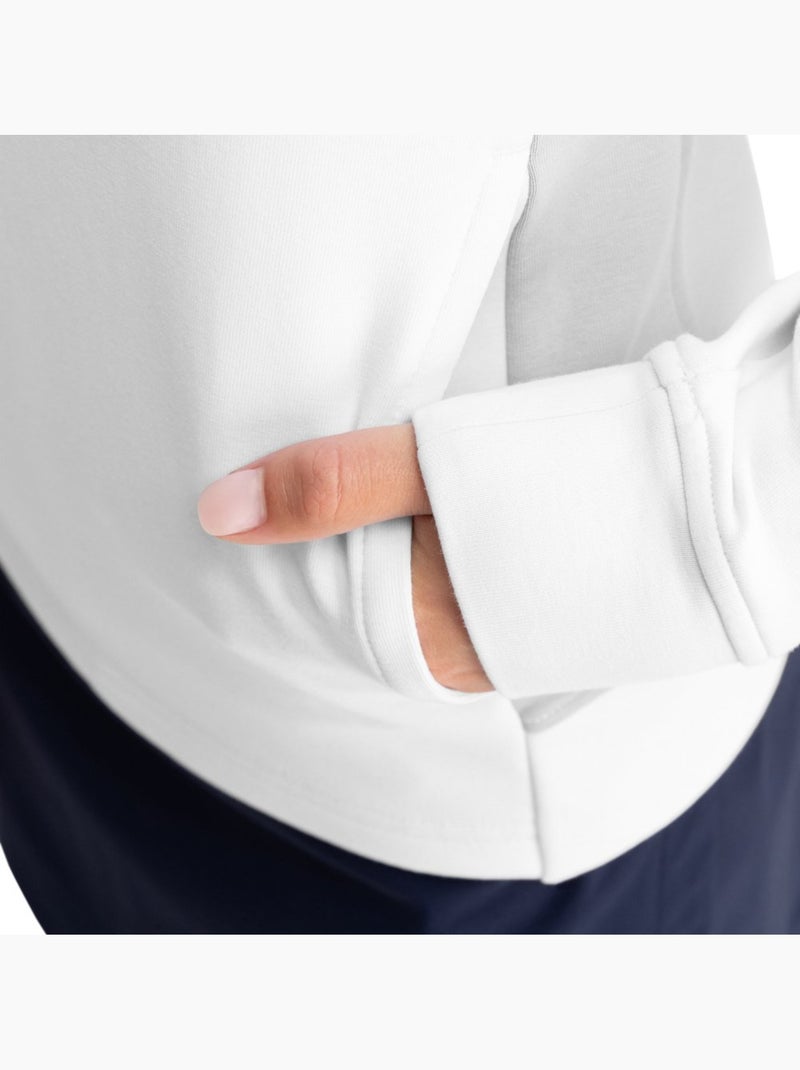 Camisola de golfe com fecho zipper de um quarto para mulher Branco - Kiabi