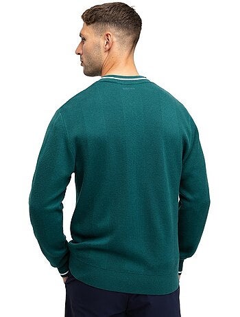 Camisola de golfe de malha com decote em v para homem