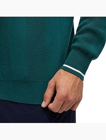 Camisola de golfe de malha com decote em v para homem