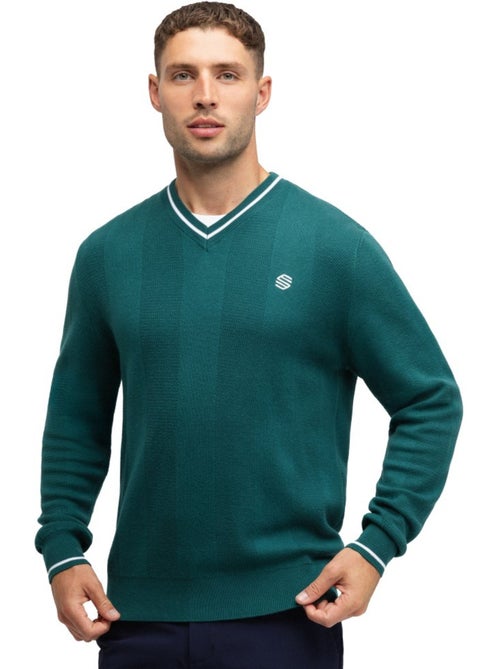 Camisola de golfe de malha com decote em v para homem - Kiabi