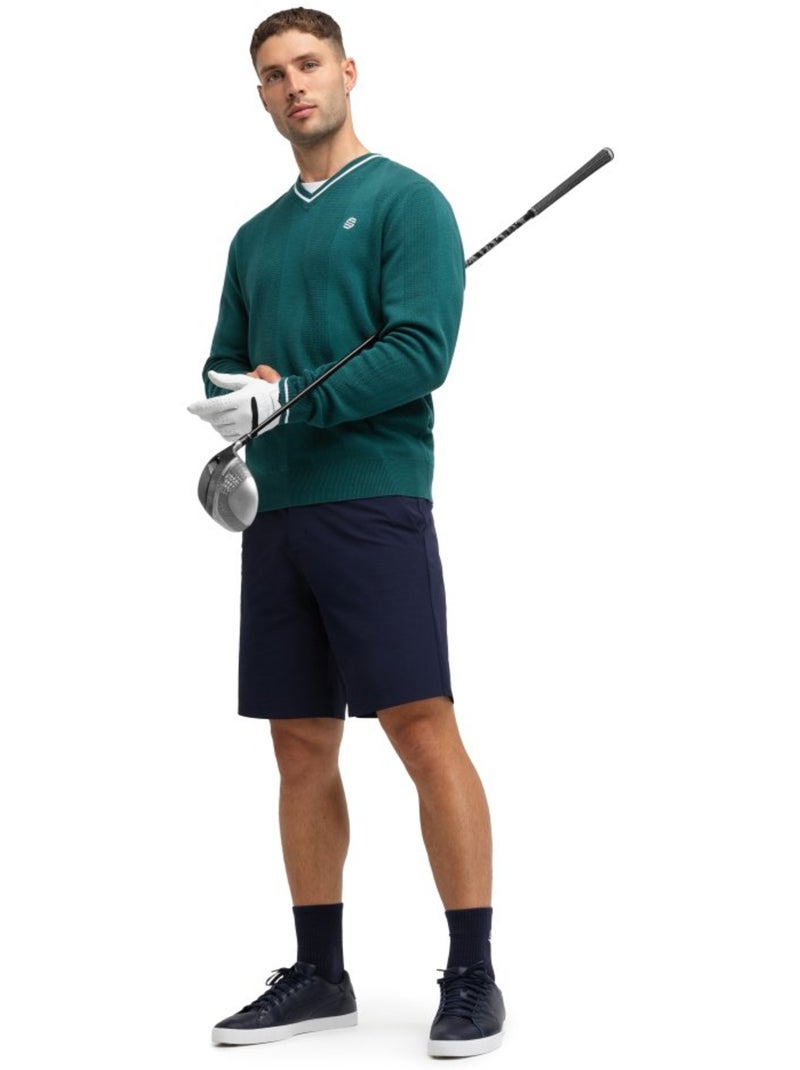 Camisola de golfe de malha com decote em v para homem Verde - Kiabi