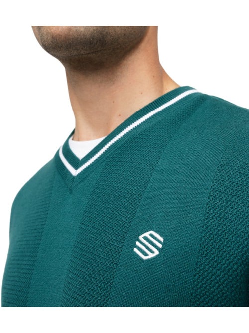 Camisola de golfe de malha com decote em v para homem - Kiabi