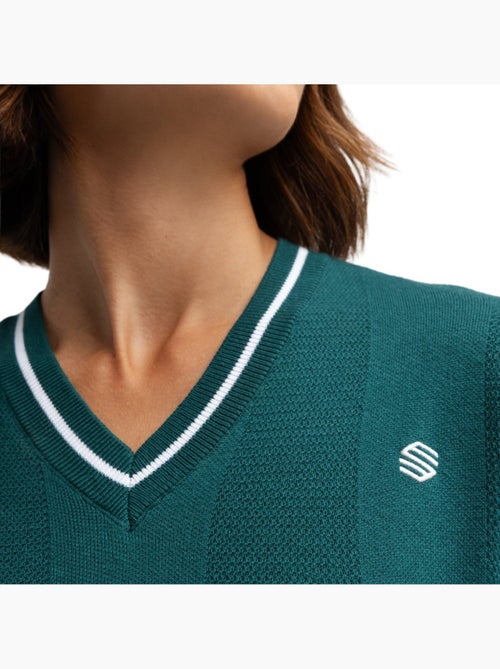 Camisola de golfe de malha com decote em v para mulher - Kiabi