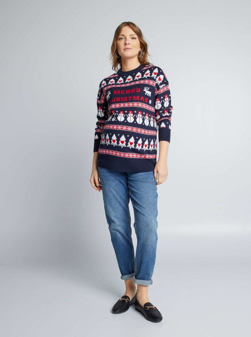 Camisola de grávida de Natal em jacquard - Kiabi