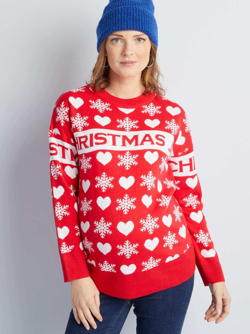 Camisola de grávida de Natal VERMELHO - Kiabi