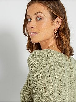 Camisola de grávida em malha perfurada - Kiabi