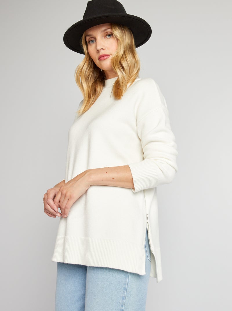 Camisola de grávida oversize estilo marinheiro BRANCO - Kiabi