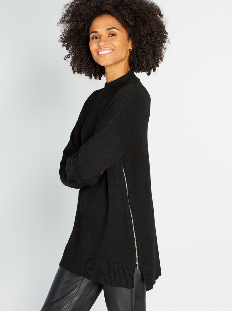 Camisola de grávida oversize estilo marinheiro PRETO - Kiabi
