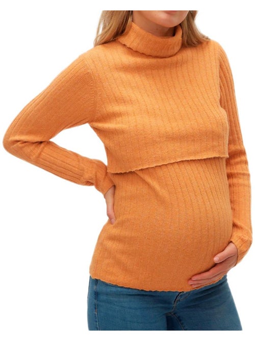 Camisola de Gravidez Laranja para Mulher Mamalicious Suniva - Kiabi Camisola de Gravidez Laranja para Mulher Mamalicious Suniva - Kiabi