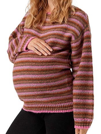Camisola de Gravidez Mamalicious Sandra Rosa/Castanho