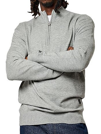 Camisola de Homem Kaporal VADAM Cinzenta com Meio Fecho
