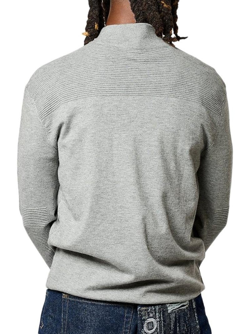 Camisola de Homem Kaporal VADAM Cinzenta com Meio Fecho Cinza-prateado - Kiabi