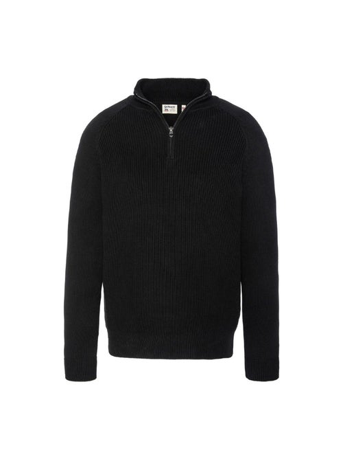 Camisola de homem schott plali com fecho 1/4 preto - Kiabi Camisola de homem schott plali com fecho 1/4 preto - Kiabi