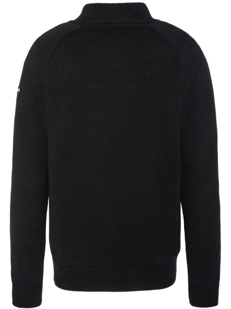 Camisola de Homem Schott Plali com Fecho 1/4 Preto Preto - Kiabi