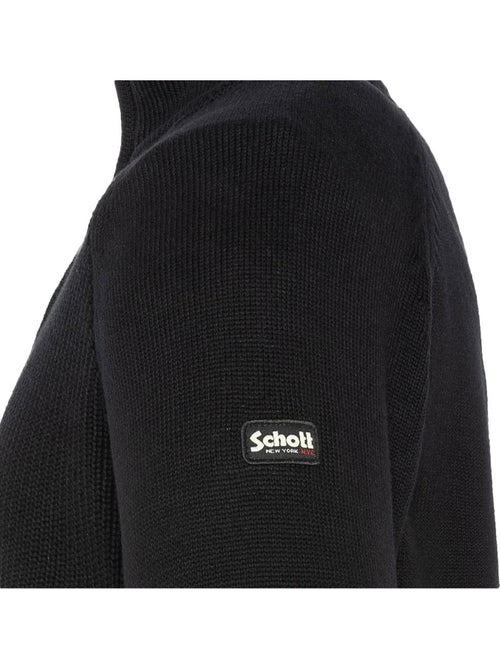 Camisola de homem schott plali com fecho 1/4 preto - Kiabi Camisola de homem schott plali com fecho 1/4 preto - Kiabi