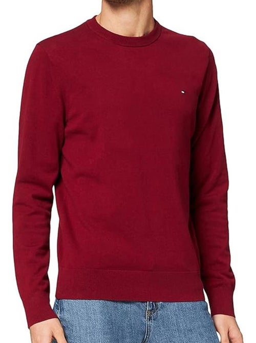 Camisola de homem tommy hilfiger pima bordeaux mw0mw28047 - Kiabi Camisola de homem tommy hilfiger pima bordeaux mw0mw28047 - Kiabi