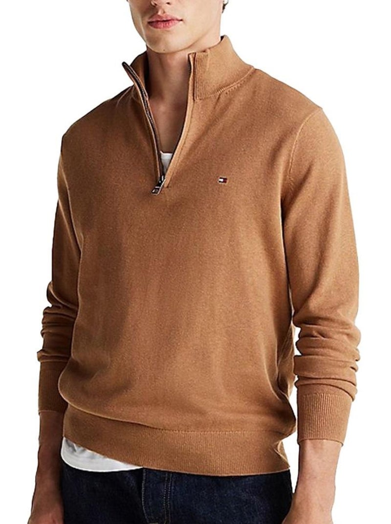 Camisola de Homem Tommy Hilfiger Pima Camel Castanho-capuccino - Kiabi