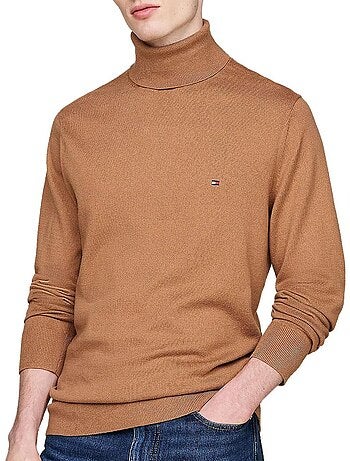 Camisola de Homem Tommy Hilfiger Pima Orgânica Camel