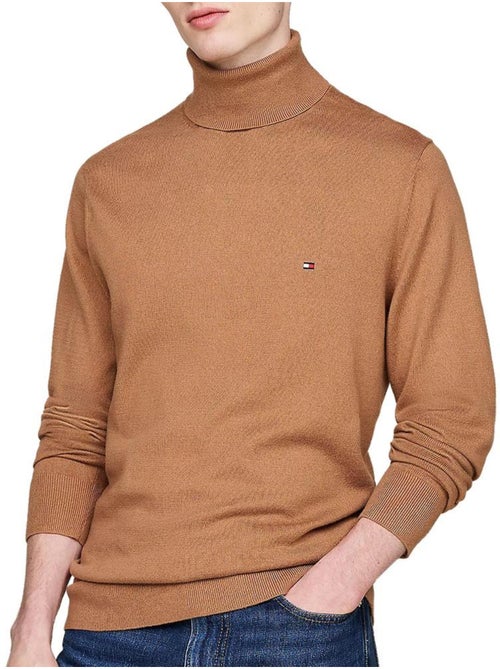 Camisola de homem tommy hilfiger pima orgânica camel - Kiabi