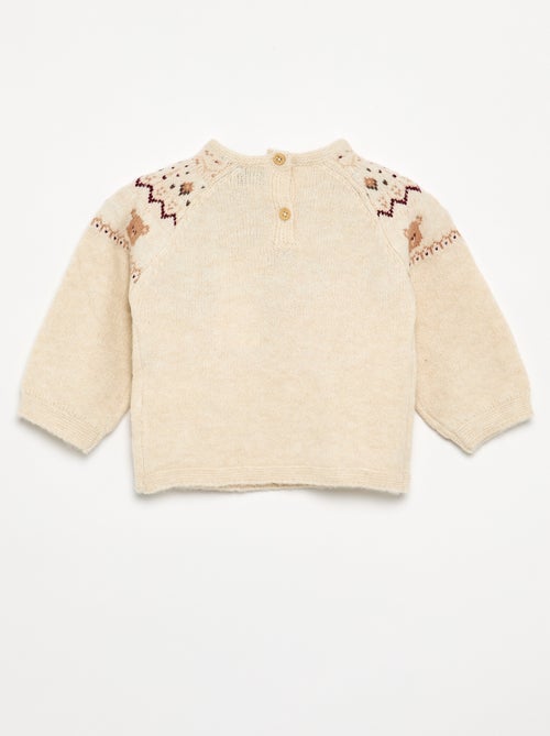 Camisola de jacquard de Natal em malha grossa - Kiabi