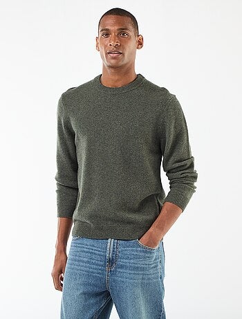 Camisola de lã com gola redonda