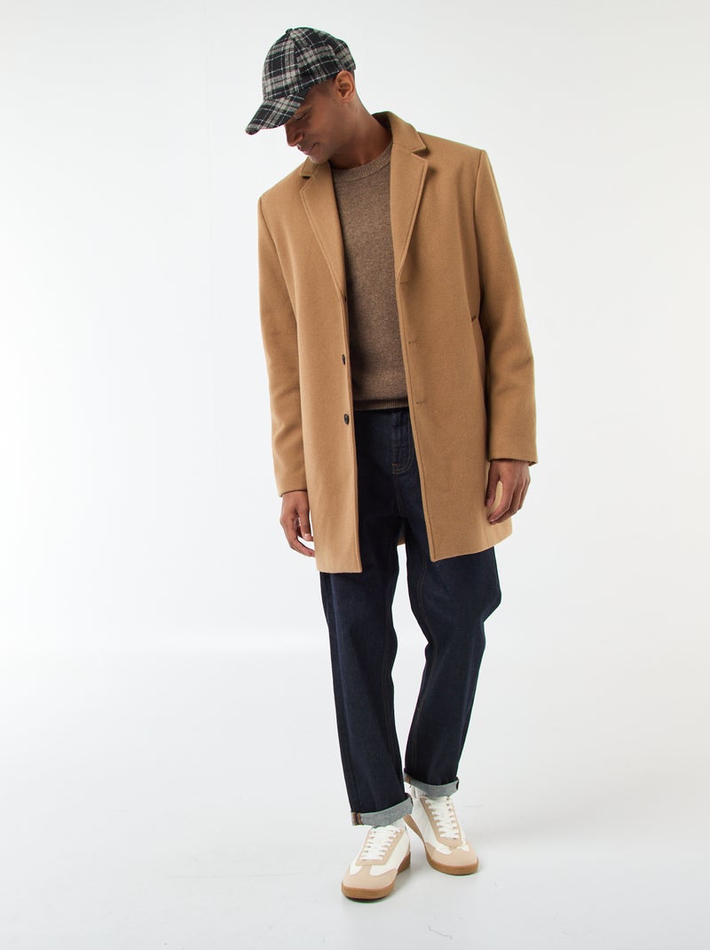 Camisola de lã com gola redonda Bege - Kiabi