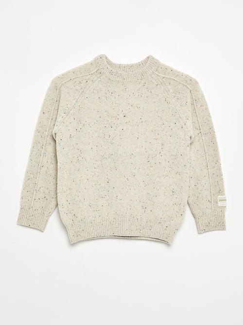Camisola de lã com gola redonda - Kiabi