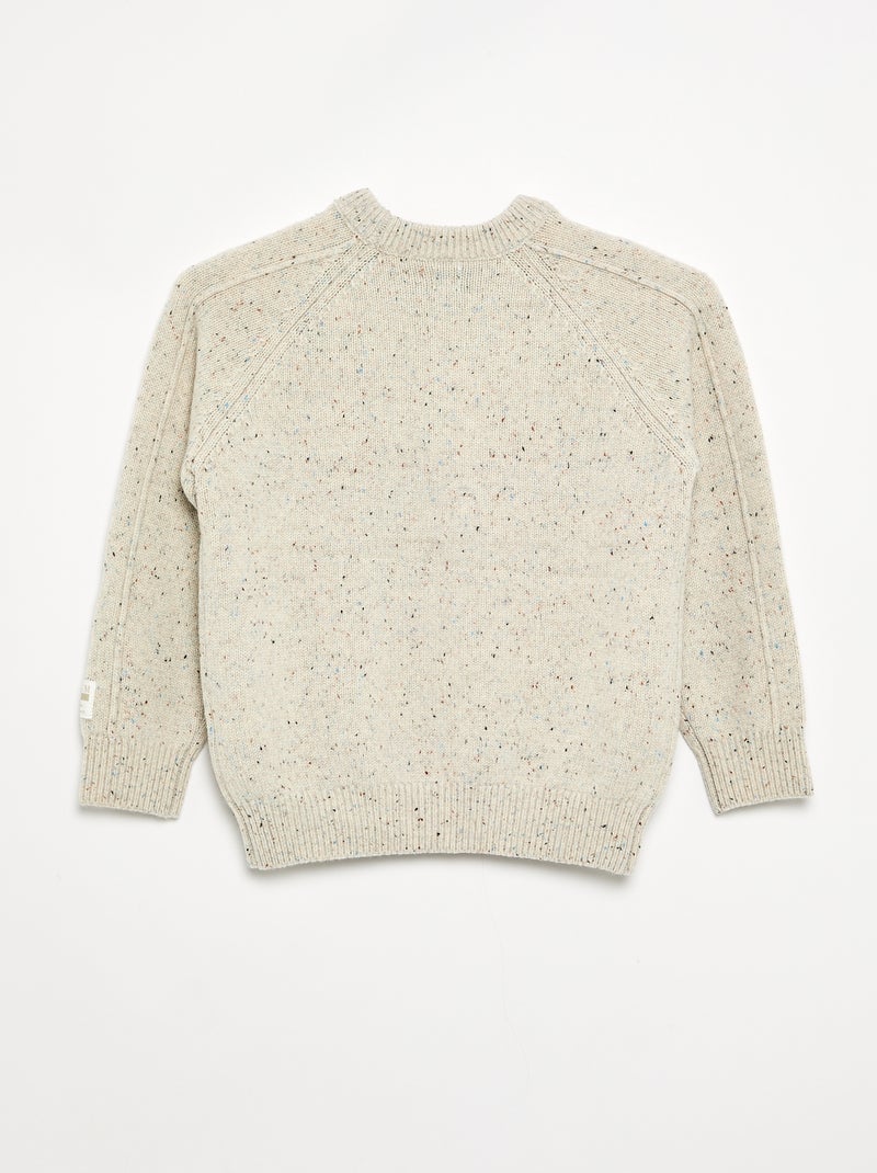 Camisola de lã com gola redonda Bege - Kiabi