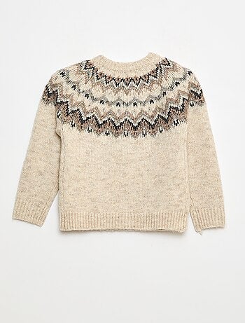 Camisola de lã com padrão jacquard