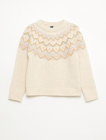 Camisola de lã com padrão jacquard